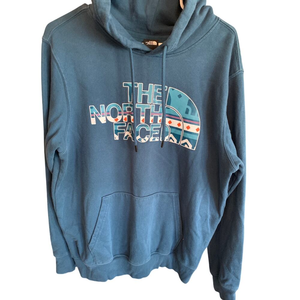 THE NORTH FACE BLUE GRAPHIC HOODIE MEN'S SIZE MEDIUM